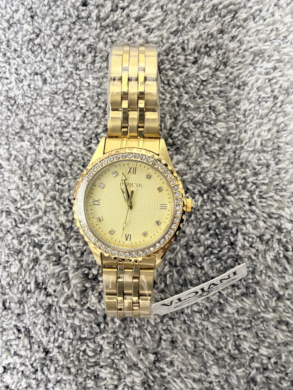 Invicta Women's Gold Crystal Accent Bracelet Watch